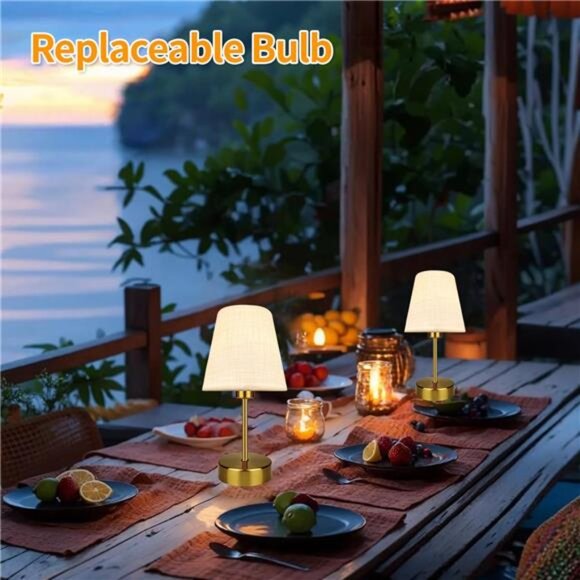 Mini Table Lamp Rechargeable Cordless Dimmable Night Light Warm Soft LED Bedroom - Picture 4 of 7